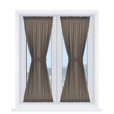 Штора песочные часы «Кортин» рогожка димаут коричневый