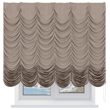 Французская штора «Кортин», лён кашемир коричневый