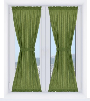 Штора песочные часы «Кортин» рогожка димаут салатовый