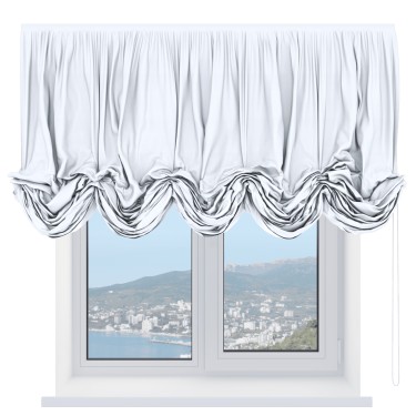 Австрийская штора «Кортин», вельвет белый