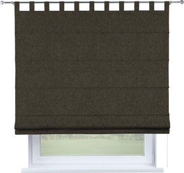 Римская штора на петлях «Кортин», ткань твид блэкаут, тёмно-коричневый