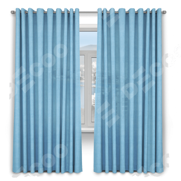 Комплект штор 2 шт, вельвет, цвет голубой, размер от 45 см