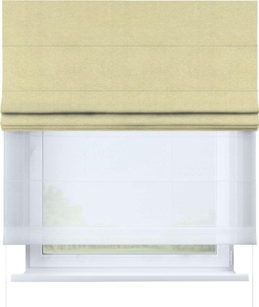 Римская штора «Кортин» день-ночь, ткань софт однотонный молочный