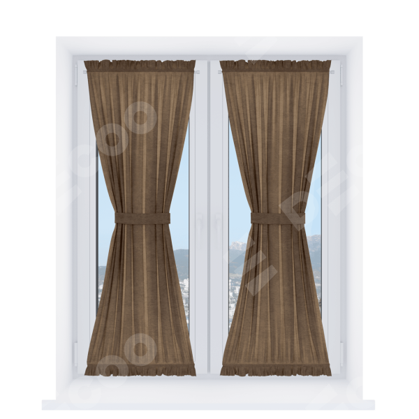 Штора песочные часы «Кортин» софт однотонный бронзовый