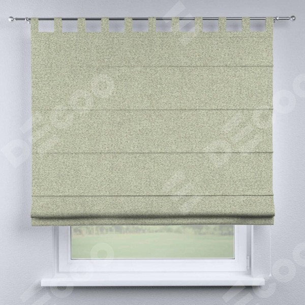 Римская штора на петлях «Кортин», ткань лён блэкаут, серо-бежевый