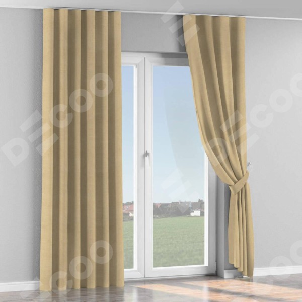 Комплект штор на тесьме «Волна», вельвет бежевый