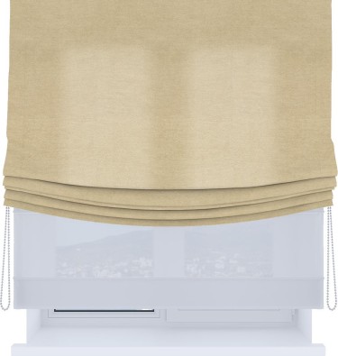 Римская штора «Кортин», день-ночь с мягкими складками, вельвет бежевый