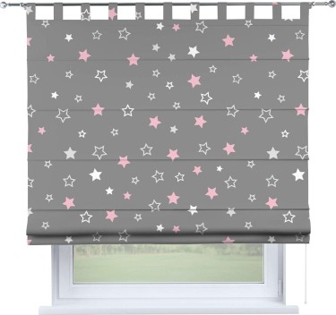 Римская штора на петлях «Розовый звездопад»