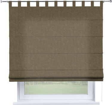 Римская штора «Кортин», канвас молочный шоколад, на петлях